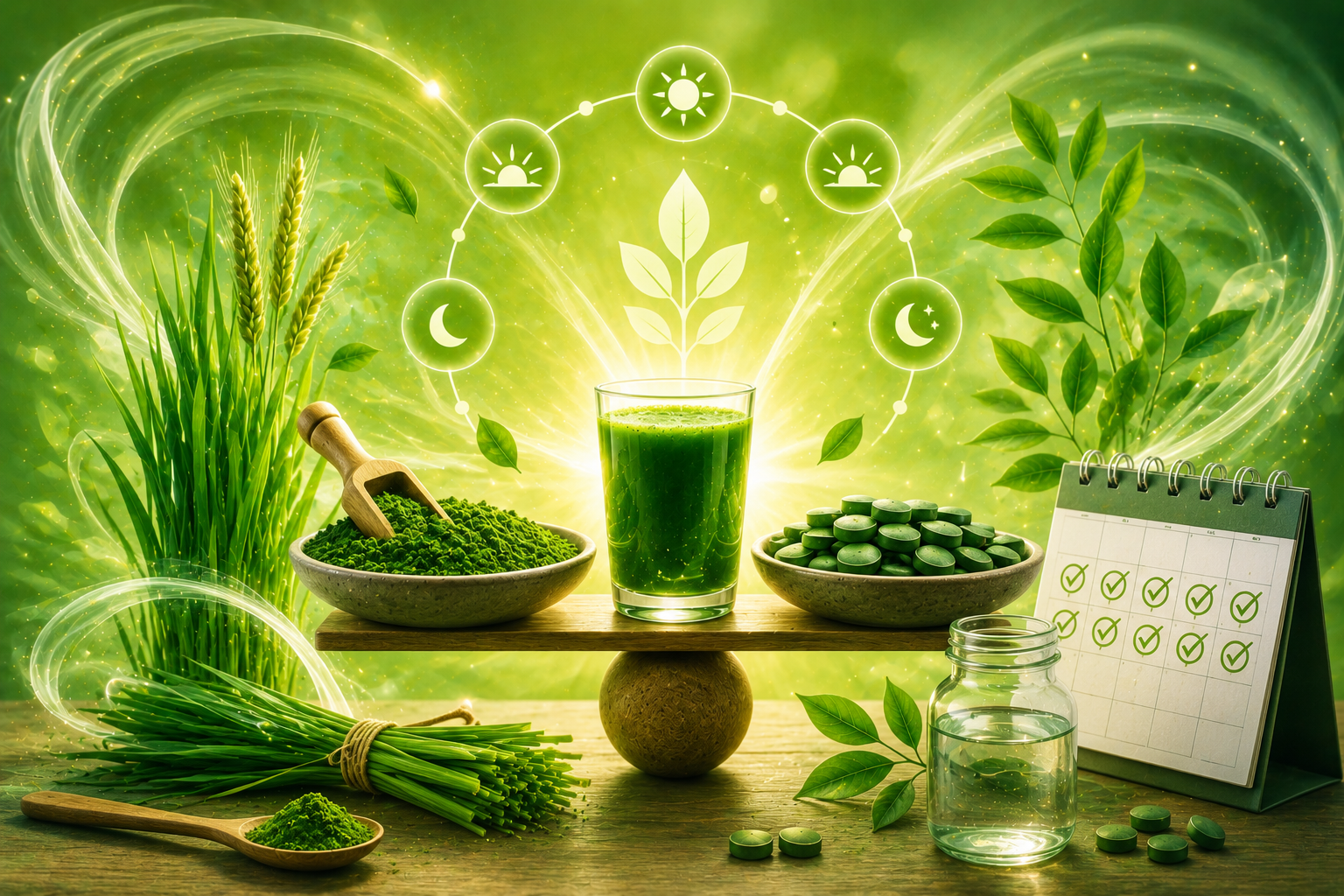 Dávkování Ječmene a Chlorelly Green Ways