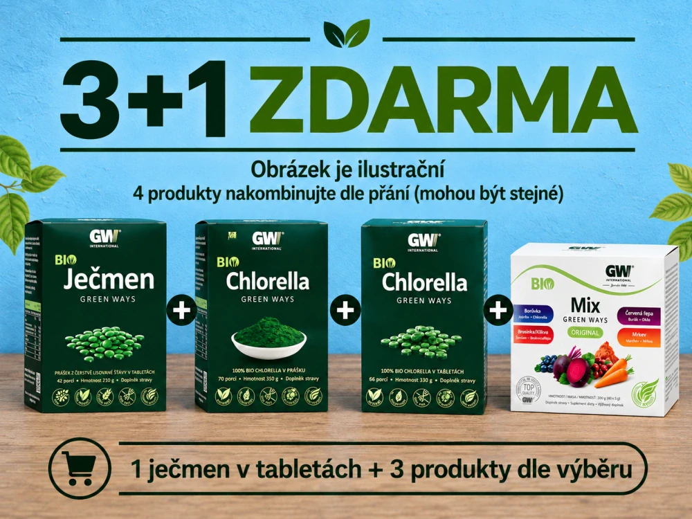 Ječmen Green Ways v tabletách v režimu 3+1 zdarma
