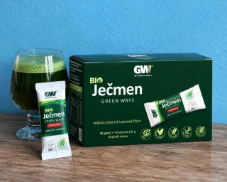 Cestovní balení zeleného ječmene Green Ways GW BIO - 125g (25 sáčků po 5g)